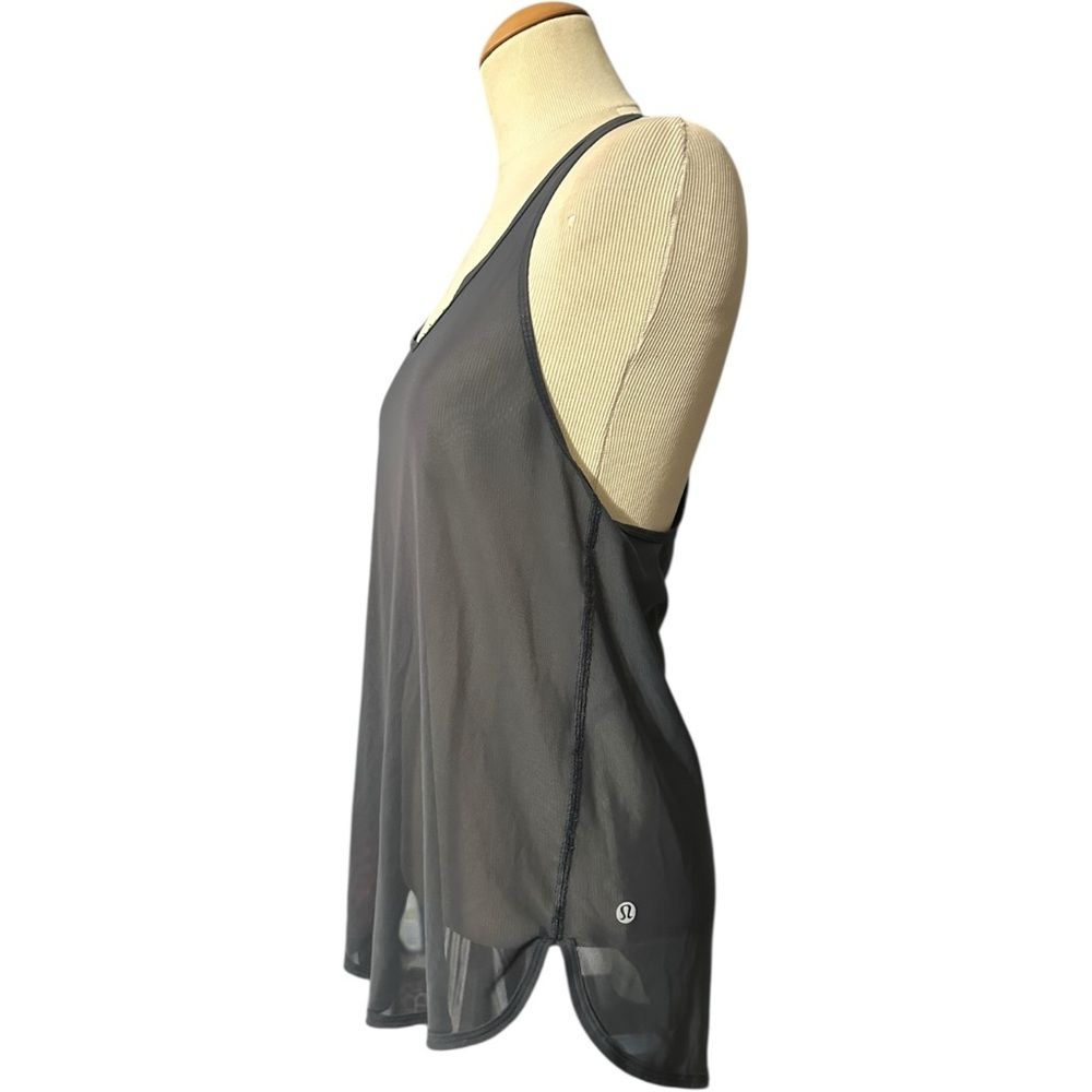Lululemon Mesh Racerback Tank Top Gray - Picture 2 of 3
